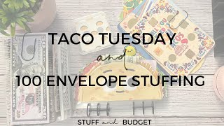 TACO TUESDAY Savings Challenge Day 🌮 | Let's Stuff My 100 Envelope Challenge | Mini Cash Condensing