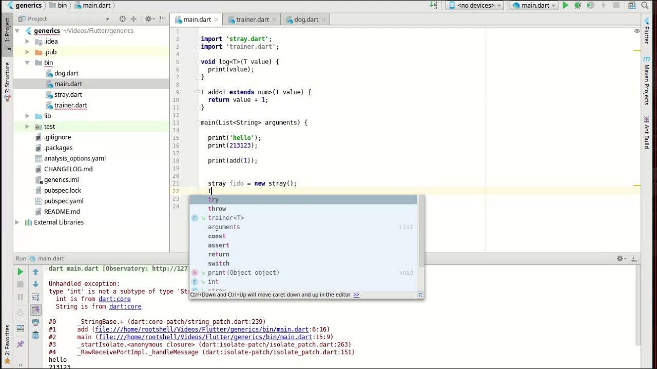 Flutter 13 - Generic programming - YouTube
