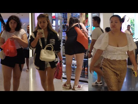 Beautiful girls and fat girls in Bangkok shopping malls | 曼谷商场里的美女和胖妹