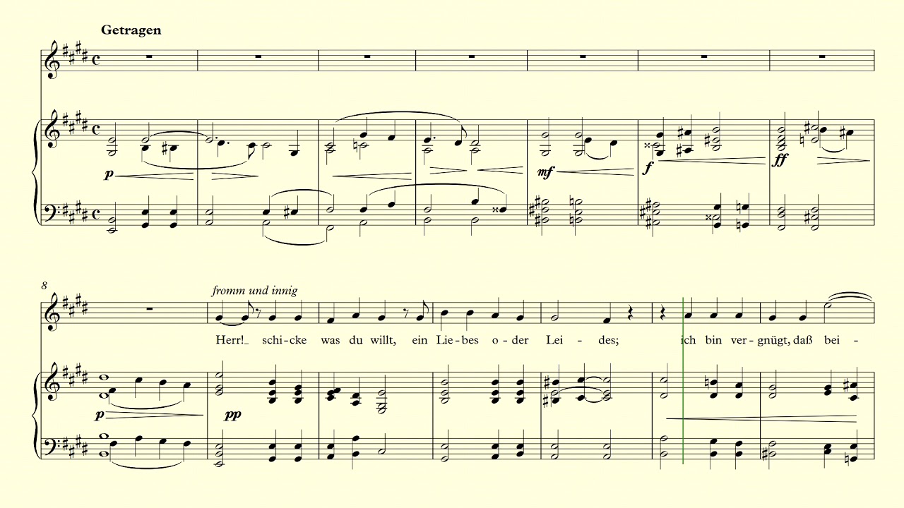 Gebet – Hugo Wolf – accompaniment in E Major