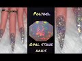 Opal Stone Polygel Nails| Encapsulated Mylar Flakes| So Freaking Gorgeous🤗💎