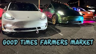 Good Times Farmers Market and Tesla Club SoCal in Northridge