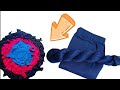 Handmade doormat from old saree,slacks pant,legence,dupatta | Paopocha from old clothes craft | DIY