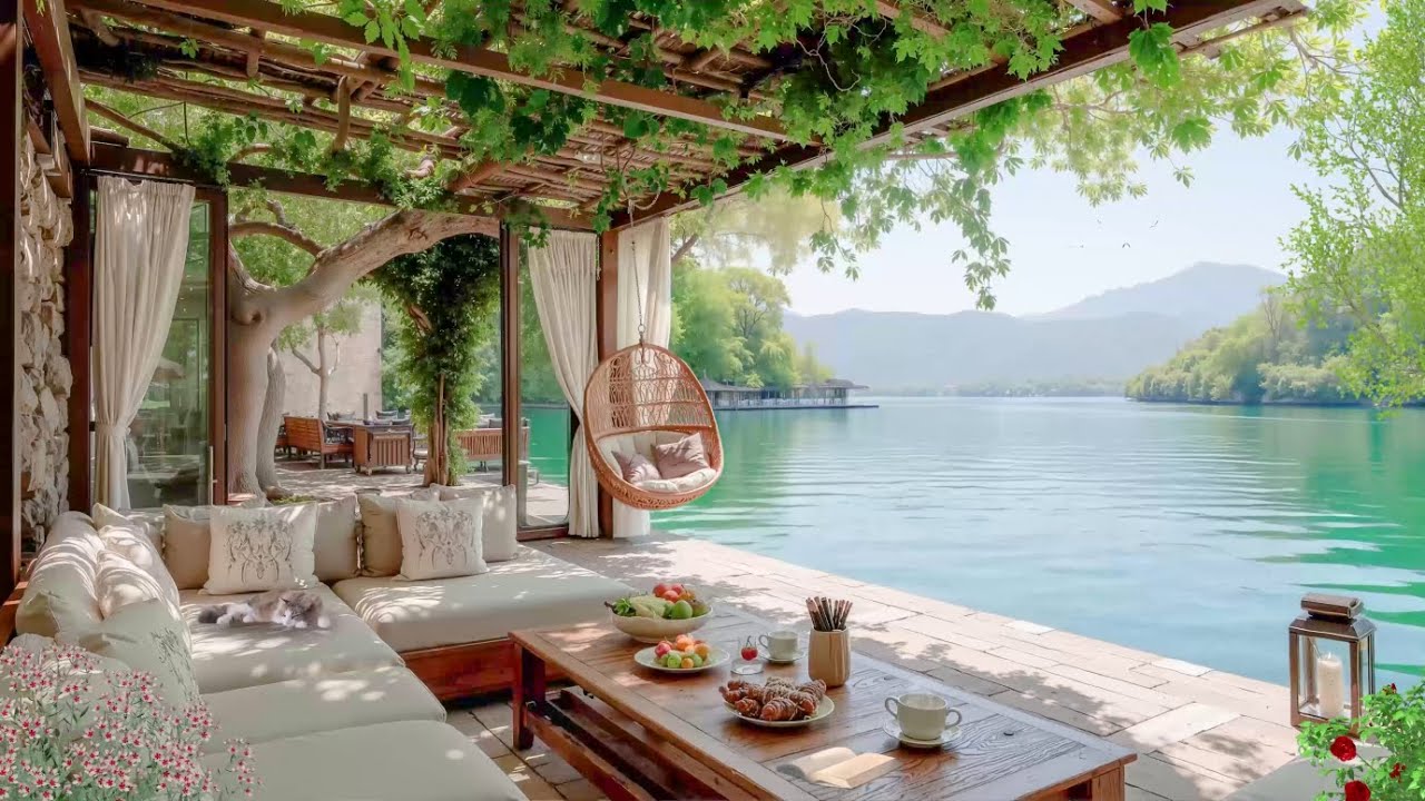 Lakeside Morning Terrace & Positive Jazz ☕ Happy Mood Jazz Instrumental Music for Deep Relaxation