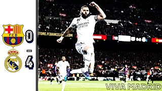 FC Barcelona 0-4 Real Madrid (CDR 2nd leg highlights Vinicius Benzema Goals)