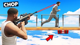 GTA 5 CHOP USES SUPER AIM IN SNIPERS VS RUNNERS screenshot 3