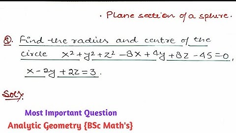The Cone and Cylinder examples | Example 5 | B Sc 1 year | Analytic Geometry