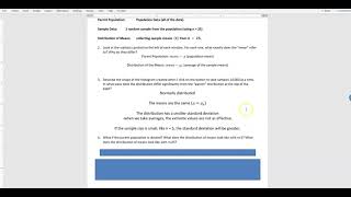 Sampling Distribution of Means and Central Limit Theorem