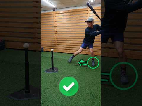 Let's practice not pulling your pivot foot back!：軸足を引かない練習を！#baseball #batting #hitting #野球 #バッティング
