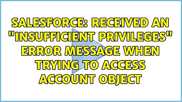 Received an "Insufficient Privileges" error message when trying to access Account object
