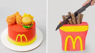 McDonald's Hamburger Cake Decorating Ideas | Most Satisfying Cake Decorating | Cat Caron #00039