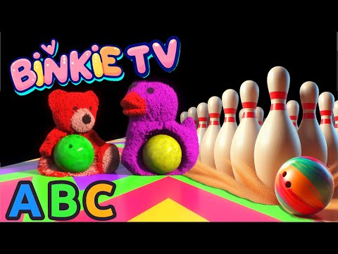 ? Kinetic Sand Shapes, Numbers, Alphabet, Colors Smash: Bowling Ball Bonanza! Binkie TV ?