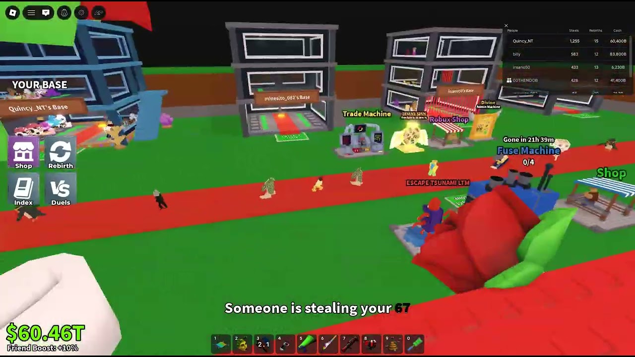 seeing how long a 67 lasts in a public server! in steal a brain rot