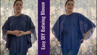 How To DIY Batwing Top/Butterfly Sleeve Blouse/Easy Circular Blouse Cutting And Stitching Tutorial