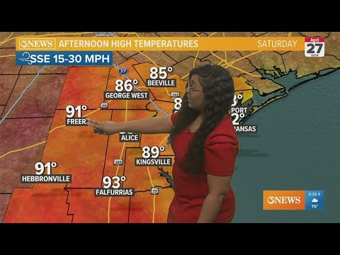 Isolated showers, humid and warm Saturday