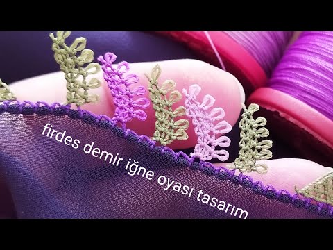 546- MOR YAZMA İÇİN LİLA MOR UYUMU SİRALİ İĞNE OYASI MODELİ ANLATIMLI YAPILIŞI