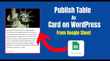 Publish table as card on WordPress from Google Sheet