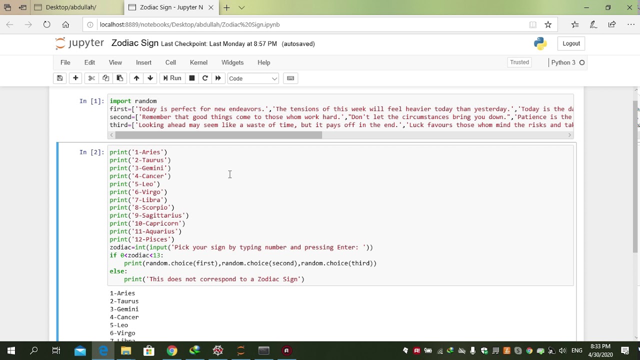 Python | Zodiac Sign in Python - YouTube