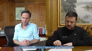 Minister-president Mark Rutte belt met president Volodymyr Zelensky - 20 april 2023