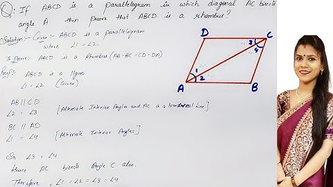 If ABCD is a Parallelogram | AC bisects angle A | Prove ABCD is a Rhombus #maths #class9maths 