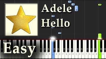 Adele - Hello - Piano Tutorial Easy - Chords only - Synthesia - How To Play