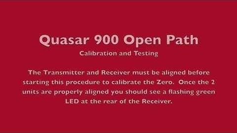 Spectrex Quasar 900 Open Path Gas Detector Calibration