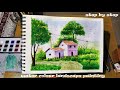 Landscape # Water Colour scenery painting for kid&#39;s # by Yogesh patil