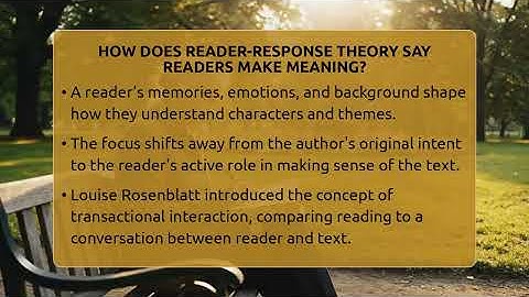 How Does Reader-Response Theory Say Readers Make Meaning? - Tales And Texts