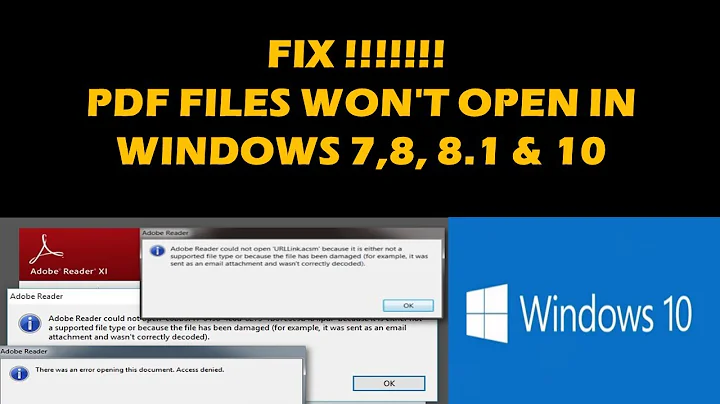 FIX!!! CANNOT OPEN PDF FILES IN WINDOWS 7, 8 1, 10