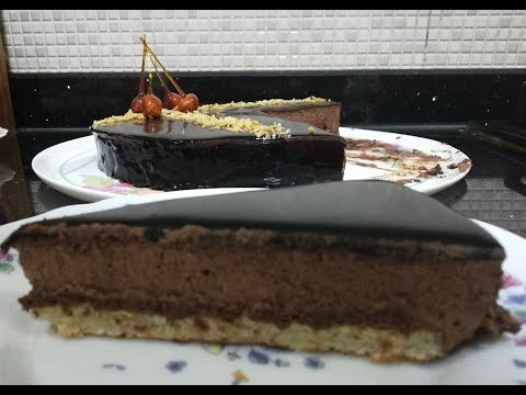 recette-gateau-royal-chocolat-avec-son-glaÇage-miroir-ترييانون-بالشوكولاطة