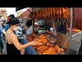 Phnom Penh Street Food - Grill Meats & Testy @Kandal Market, Yummy Grill Duck, Chicken & Pork