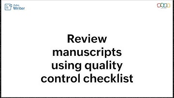 Review manuscripts using quality control checklist