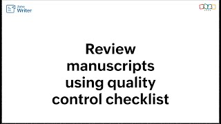 How to review author manuscripts using quality control checklist with Zoho Writer