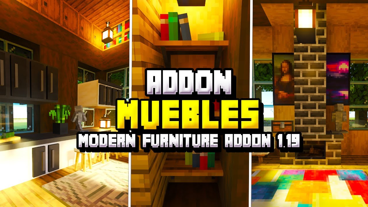 ADDON de MUEBLES para MINECRAFT PE 1.19 * modern furniture addon 1.19 * MODS  para MINECRAFT PE 1.19 - YouTube