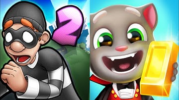 Robbery Bob 2 vs Talking Tom Gold Run New Update Gameplay Android,ios Part 19
