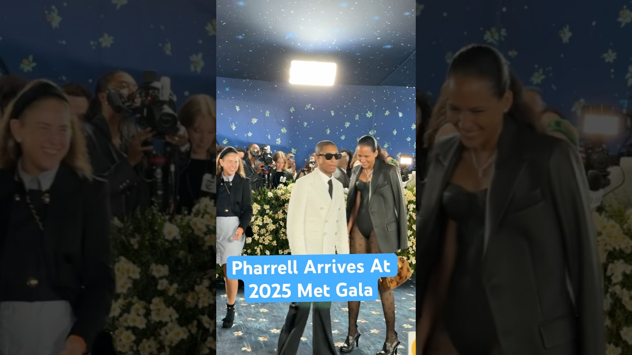 Pharrell Arrives At the Met Gala 2025 In Louis Vuitton | Billboard 
