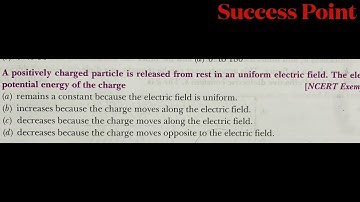 A positively charged particle is released from rest in an uniform electric field.electricpotential