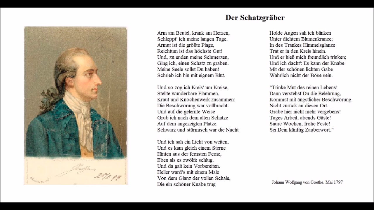 Der Schatzgraber Eine Ballade Von J W V Goethe Christoph Holzhofer Youtube