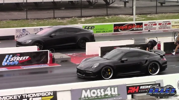 Tesla Plaid vs 1000HP Porsche 911 Turbo S vs Nissan GTR - 1/4 Mile Drag Races