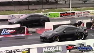 Tesla Plaid Model S vs 1000HP Porsche 911 Turbo S vs Nissan GTR Drag Races
