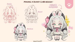 [Ibispaint X] Making a cute bunny chibi design🌸