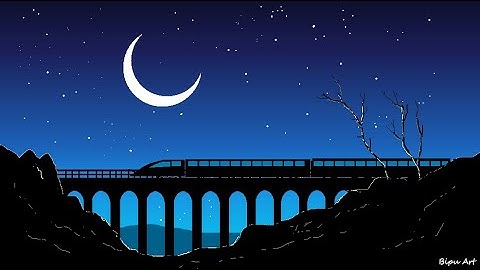 How to draw in ms paint | Bridge & train drawing | paint in computer| drawing in paint in computer