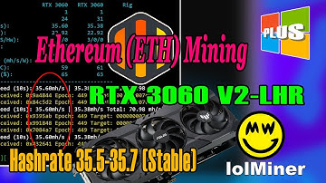 RTX 3060 LHR Ethereum (ETH) Mining - HiveOS | lolminer 1.34 | Stable Hashrate 35.5 - 35.7MH/s
