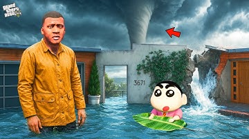 Shinchan & Franklin Escaping From Biggest Tornado in Gta 5 