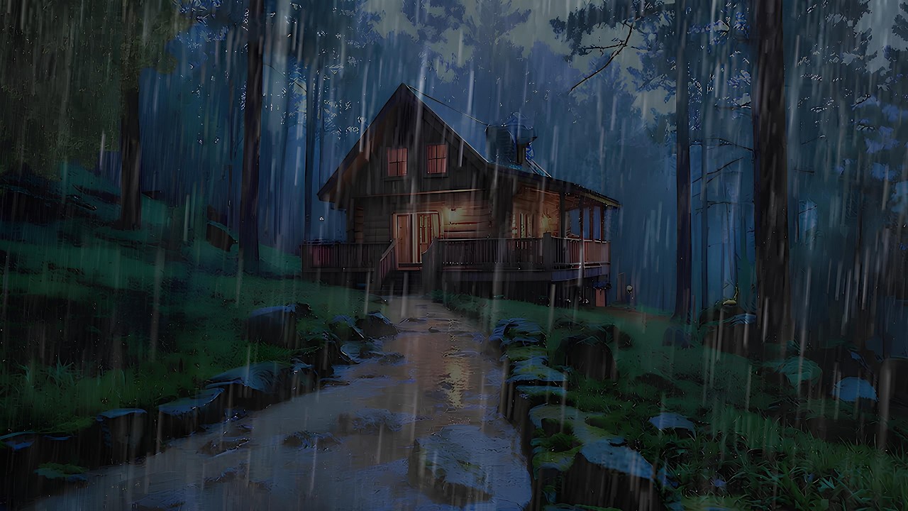 Heavy Rain with Soft Thunder for Sleeping | Stress Relief Rain Sounds for Deep Relaxation