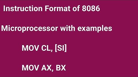 Instruction Format of 8086 Microprocessor with examples in Telugu//diploma//B.tech/Suma study centre