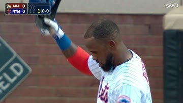 MIA@NYM: Reyes receives warm reception at Citi Field