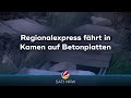 Regionalexpress fährt in Kamen auf Betonplatten