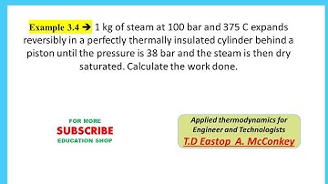 Example 3.4 Calculate the work done