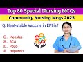 Top 80 Nursing Mcqs 2025-26 | Community Nursing Mcqs | NORCET MAIN | RRB staff nurse | NCLEX 